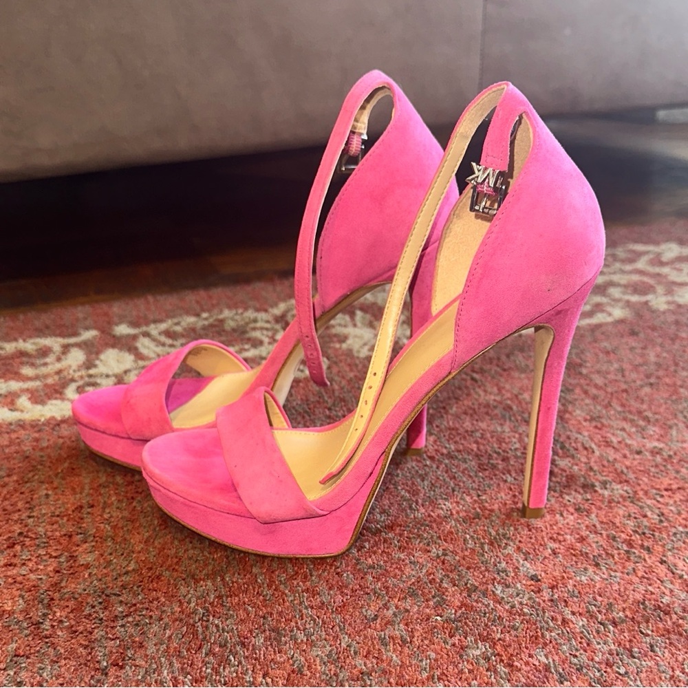 Michael Kors Jordyn Suede Platform Sandal Heels